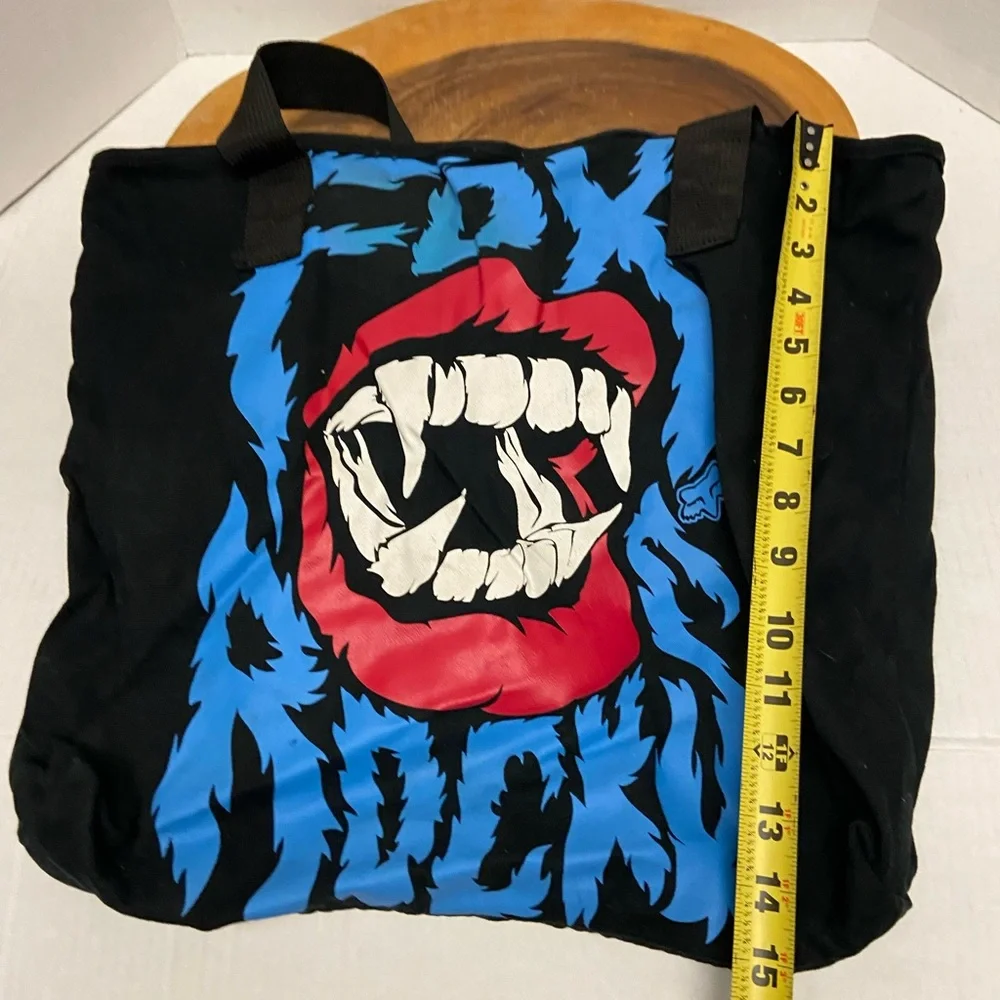 Fox Rocks Vampire Print Canvas Tote Bag FOX Racing - Picture 9 of 10
